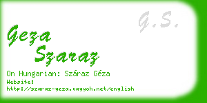 geza szaraz business card